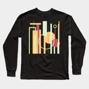 Mid century pattern geometric chic Long Sleeve T-Shirt